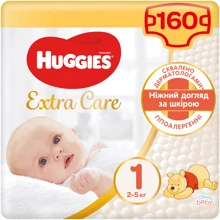 Подгузники Huggies Extra Care Newborn Размер 1 (2-5 кг), 160 шт. (4*40 шт) (5029054229583): Тип Подгузники