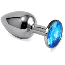 Анальна пробка із кристалом LoveToy Small Silver Plug Blue: Для кого унісекс