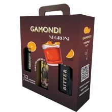 Набор Gamondi Negroni: Джин Mr. Higgins London Dry Gin 37,5% 1 л + Ликер Gamondi Bitter 25% 1 л + Вермут Gamondi Vermouth Rosso Di Torino 18% 1 л (ALR17843): Объем, л 1