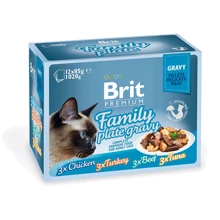 Влажный корм для кошек Brit Premium Cat pouch Семейная тарелка в соусе 12x85 г (8595602519422): Тип паучи