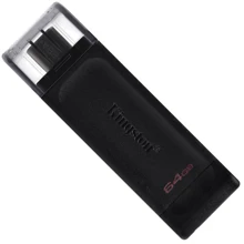 USB-флешка Kingston 64GB DataTraveler 70 Type-C Black (DT70/64GB): Стандарт USB USB Type-C