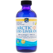 Nordic Naturals Arctic-D Cod Liver Oil 8 fl oz (237 ml) Lemon Риб'ячий жир з печінки тріски і D3: Тип Омега 3