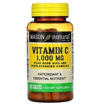 Mason Natural Vitamin C 1000 mcg Rose hip and Bioflavonoids Вітамін С 90 таблеток: Тип вітамін C