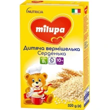 Milupa вермишелька «сердечки» 320 г от 10 мес.: Вкус Без фруктово-овощных добавок