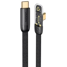 Кабель Usams Cable USB-C to USB-C Right-Angle PD 100W 2m Black (US-SJ587): Тип USB-C - USB-C