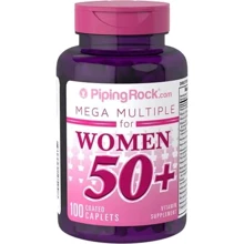 Piping Rock Woman's Mega Multi 50 Plus 100 Coated Caplets Мультівітаміни для жінок старше 50 років, мегадозіровка: Тип мультивітаміни