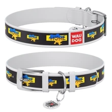 Нашийник для собак WAUDOG Design з QR паспортом малюнок Будинок розмір XXS 1.2x19-25 см білий (3601-0230-15): Виробник WAUDOG