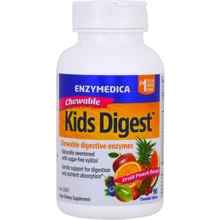 Enzymedica Kids Digest Chewable Digestive Enzymes Пищеварительные ферменты для детей 90 жевательных таблеток с фруктовым вкусом: Тип Пищеварительные ферменты