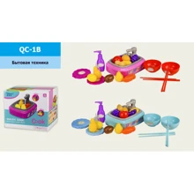 Кухонная мойка 2 цвета, плита, кран с водой, посудка (QC-1B): Производитель Noname
