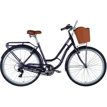 Велосипед Dorozhnik AL 28" CORAL FRW Vbr рама с багажником задн St с корзиной Pl с крылом St 2024 (сливовый) (OPS-D-28-405): Материал рамы Алюминий