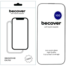 Защитное стекло для iPhone BeCover Tempered Glass 10D Black for iPhone 14 Pro Max (711328): Тип защиты экрана на экран