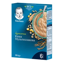 Каша Безмолочная Gerber мультизлаковая 200 г (1100425): Тип Каши безмолочные