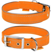 Ошейник Collar Dog Extreme из нейлона со светоотражающей вставкой двойной оранжевый 40 мм 60-72 см (64544): Производитель Collar