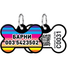 Адреснік WAUDOG Smart ID з QR-паспортом, малюнок "Лінії 1", кістка, 31х21 мм, чорний (0631-0006-01-gr): Виробник WAUDOG