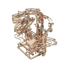 Механічний 3D пазл UGEARS Механічна модель Марбл-траса Ланцюговий витяг (70156): Вид гонки, машины, мотоциклы