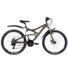 Велосипед Discovery CANYON AM2 DD с крылом Pl 2022 ST 26" хаки (OPS-DIS-26-445): Материал рамы Сталь