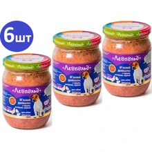 Влажный корм для собак Леопольд Мясные деликатесы с сердцем, печенью, курицей 500 г х 6 шт. (4820185490238-6): Тип Влажный корм
