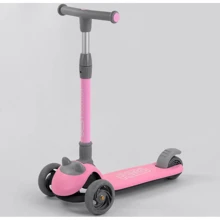 Самокат трехколесный Best Scooter складной алюминиевый руль, 3 колеса PU со светом Pink (102029): Количество колес 3