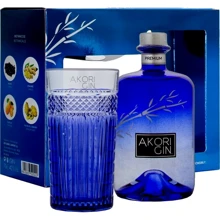 Джин Akori Premium у подарунковій упаковці + 1 склянка 42% 0.7 л (EV841O837520220): Об'єм, л 0.7