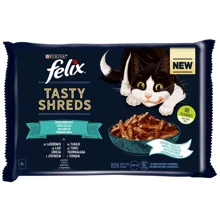 Влажный корм Felix Tasty Shreds набор консервов для кошек с лососем 2 шт с тунцом 2 шт мультипак 4штx80г (7613287650948): Тип Влажный корм