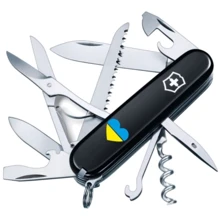 Мультитул Victorinox Huntsman Ukraine 91мм/15 функций/черный /Сердце сине-желтое (1.3713.3_T1090u): Тип мини-мультитул