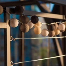 Гирлянда Cotton ball lights на 35 шаров 5,5м, Taupe: Тип Хлопковые шарики
