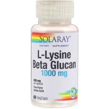 Solaray L-Lysine & Beta Glucan 1,000 mg 60 Veg Caps Лізин і бета-глюкан: Тип лізин
