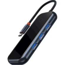 Адаптер Baseus Adapter AcmeJoy USB-C to 3xUSB3.0+USB-C Dark Grey (WKJZ010013): Колір серый