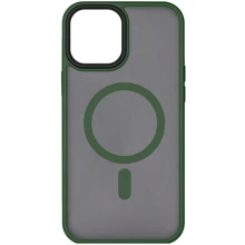 Чехол для iPhone Mobile Case TPU+PC Metal Buttons with MagSafe Green for iPhone 15: Цвет зеленый