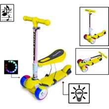 Самокат Scooter 3in1. Yellow (складная ручка, со светом и музыкой и смарт-колеса): Количество колес 3
