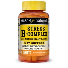 Mason Natural Stress B-Complex With Antioxidants + Zinc B-комплекс от стресса с антиоксидантами и цинком 60 таблеток: Тип Витамин B