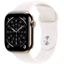 Apple Watch Series 11 GPS + Cellular 42mm Gold Titanium Case with Light Blush Sport Band - S/M (MF8W4): Размер корпуса 42mm