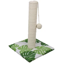 Когтеточка Croci Green Leaves 30х30 см столб 42 см бело-зеленая (C6121521): Высота столбика 42 см