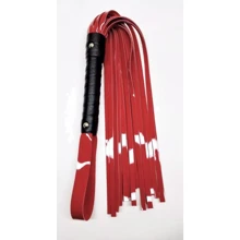 Флоггер из искусственной лакированной кожи Flirty ECO Varnish Leather - Black & Red, BL-00045: Производитель Flirty