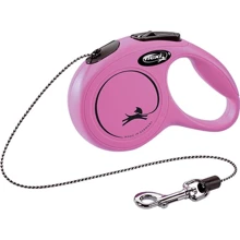 Поводок-рулетка Flexi Classic XS до 8 кг 3 м рожевий (4000498022436): Тип шнура трос