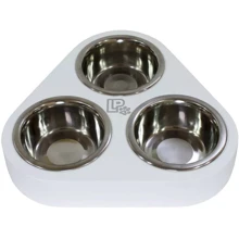 Миски Lucky Pet металлические на деревянной подставке линейка Эстет 3x0.24л/11.5см белый (553379): Тип Миски