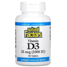 Natural Factors Vitamin D3 Витамин D3 1000 МЕ 90 таблеток: Тип Витамин D