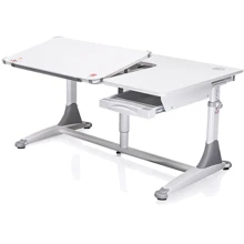 Стол Mealux King-2 White (арт.BD-369 White) - столешница белая / накладки на ножках серые: Тип Парта