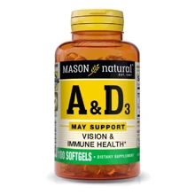 Mason Natural Vitamin A & D3 Витамины А и Д3 100 капсул: Тип Витамин A