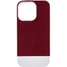Чехол для iPhone Mobile Case TPU+PC Bichromatic Wine / White for iPhone 13 Pro: Цвет бордовый