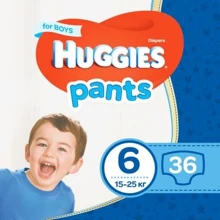 Huggies Pant 6 (15-25 kg) Mega 36 Boy: Тип Підгузки-трусики