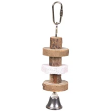 Игрушка для птиц Trixie Natural Living с вулканическим камнем и колокольчиком 16 см (4011905589510): undefined undefined