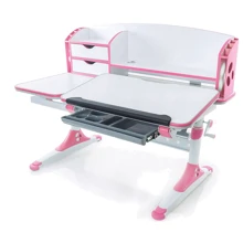 Стол Evo-kids Aivengo (L) Pink (арт.Evo-720 WP) - столешница белая / ножки белые с розовым: Тип Парта