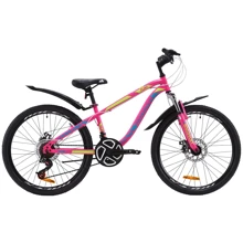 Велосипед ST 24" Discovery FLINT AM DD с крылом Pl 2020 (малиново-голубой с желтым) (OPS-DIS-24-157): Диаметр колес, дюймов 24"