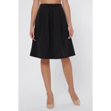 Юбка FashionUp YUB-1022C 48 черная клеш до середины бедра: Материал Полиэстер