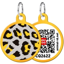 Адреснік WAUDOG Smart ID з QR-паспортом, малюнок "Леопард", коло, 25 мм, золото (0625-0061-17): Виробник WAUDOG