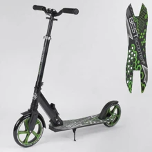 Самокат дитячий Best Scooter з PU колесами, затискачем керма і 1 амортизатором Black / Green (88919): Кількість коліс 2