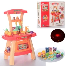 Игровой набор Кухня 16855A 41,5-62,5-28см, плита, духовка, посуда, продукты, 22предм, звук, свет: Производитель Noname