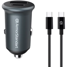 Зарядний пристрій ArmorStandart Car Charger USB+USB-C з USB-C Cable Grey (ARM82461): Особливості Швидка зарядка, USB-C, Power Delivery (PD)