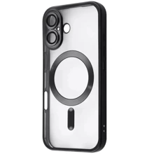 Чехол для iPhone TPU Case Metal Matte Case with Magnetic Ring Black for iPhone 16 Plus: Цвет черный
